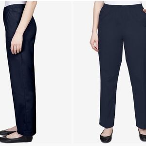 Alfred Dunner Navy Straight Leg Pants